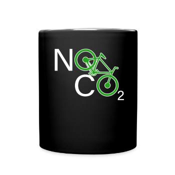 No CO2 Bike Climate Change MTB Mountain Bike E-Bike - Full Colour Mug - black - Front