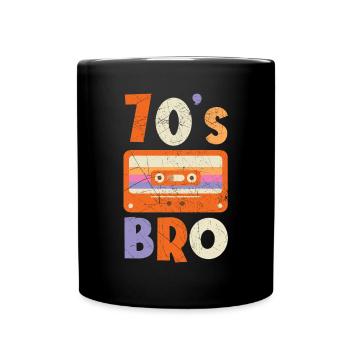 70's Bro 1970 Vintage Seventies Party 1970er - Tasse einfarbig - Schwarz - Vorne