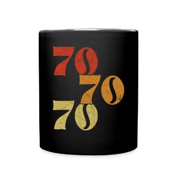 Retro 70's 1970 Vintage Seventies Party 1970er - Tasse einfarbig - Schwarz - Vorne