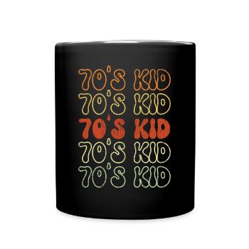70's Kid 1970 Vintage Seventies Party 1970er - Tasse einfarbig - Schwarz - Vorne