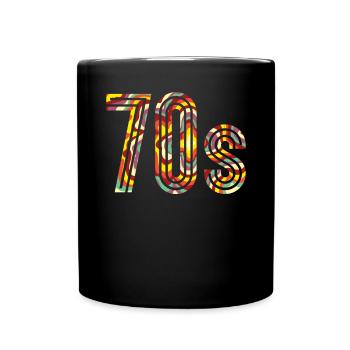 Retro 70's 1970 Vintage Seventies Party 1970er - Tasse einfarbig - Schwarz - Vorne