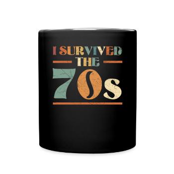 J’ai survécu aux années 70 1970 Seventies Party 1970s - Mug uni - noir - Devant