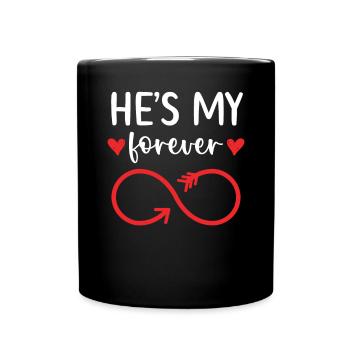 Er ist meine Ehe zum ewigen Hochzeitstag - Tasse einfarbig - Schwarz - Vorne