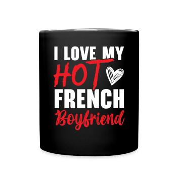 Ich liebe meine heiße französische Freundin Valentinstag - Tasse einfarbig - Schwarz - Vorne