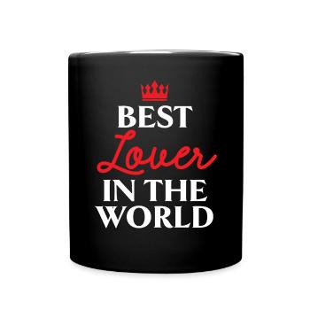 Bester Liebhaber in der Welt Hochzeitstag - Tasse einfarbig - Schwarz - Vorne