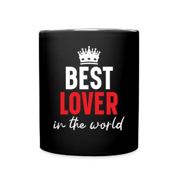 Bester Liebhaber in der Welt Hochzeitstag - Tasse einfarbig - Schwarz - Vorne