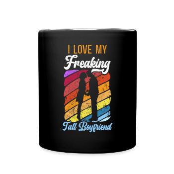 Ich liebe meine verdammt große Freundin Freundin - Tasse einfarbig - Schwarz - Vorne