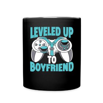 Leveled Up To Boyfriend Couple Valentinstag - Tasse einfarbig - Schwarz - Vorne