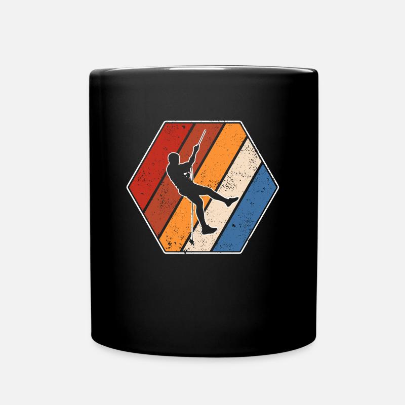 Klettern Retro - Tasse einfarbig - Schwarz