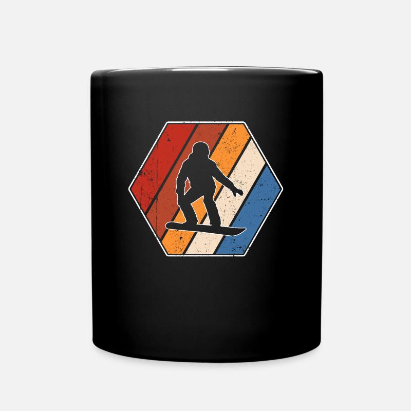 Snowboarden Retro - Tasse einfarbig - Schwarz