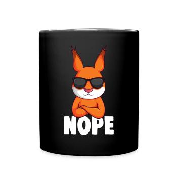Eichhörnchen Nope Kinder Jungen Mädchen - Tasse einfarbig - Schwarz - Vorne