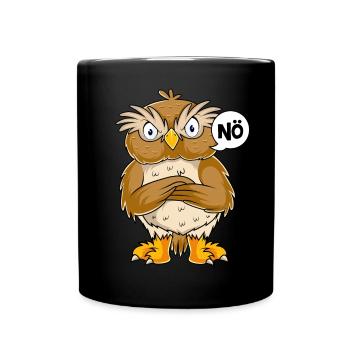 Eulen Nö Kinder Jungen Mädchen Eule - Tasse einfarbig - Schwarz - Vorne
