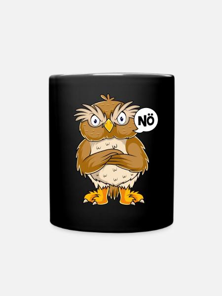 Eulen Nö Kinder Jungen Mädchen Eule - Tasse einfarbig - Schwarz