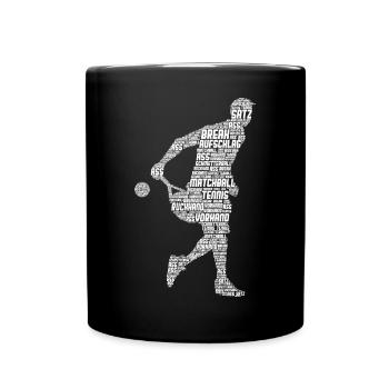 Tennis Tennisspieler Kinder Jungen Männer - Tasse einfarbig - Schwarz - Vorne