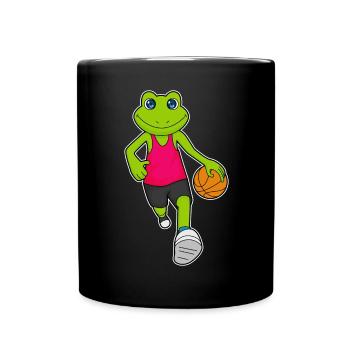 Frog Basketball Player Basketball - Full Colour Mug - black - Front