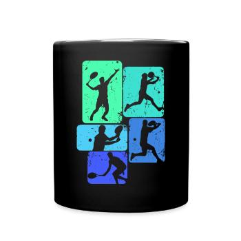 Tennis Tennisspieler Kinder Jungen - Tasse einfarbig - Schwarz - Vorne