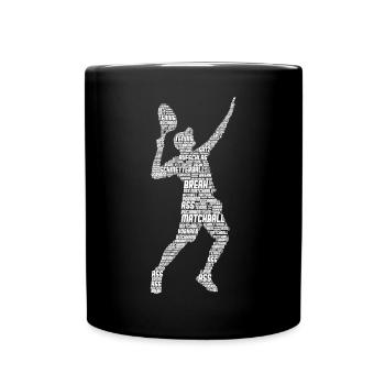 Tennis Tennisspieler Männer Kinder Jungen - Tasse einfarbig - Schwarz - Vorne