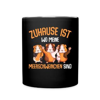 Zuhause ist wo meine Meerschweinchen sind - Tasse einfarbig - Schwarz - Vorne