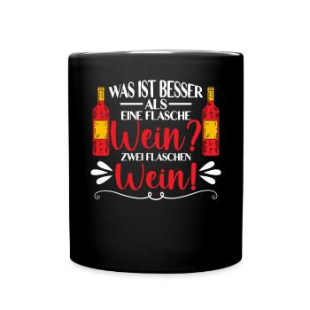 Weintrinker Weinliebhaber Winzer Wein - Tasse einfarbig - Schwarz - Vorne