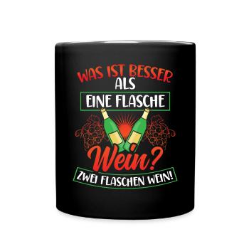 Weintrinker Weinliebhaber Winzer Wein - Tasse einfarbig - Schwarz - Vorne