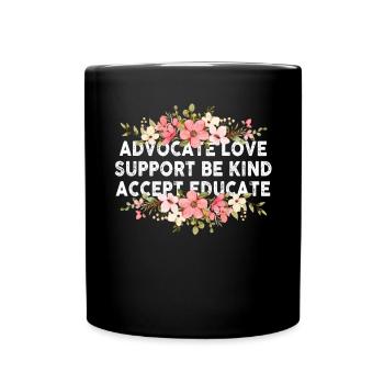 Plaidoyer Amour Soutien Accepter Soyez gentil - Mug uni - noir - Devant