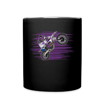 Motocross / Enduro / Freestyle mx / Dirtbike retro - Tasse einfarbig - Schwarz - Vorne