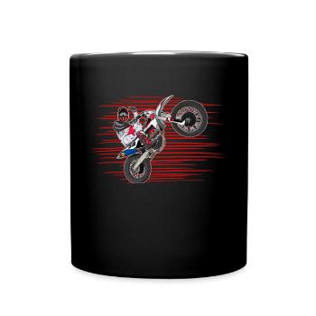 Motocross / Enduro / Freestyle mx / Dirtbike retro - Full Colour Mug - black - Front