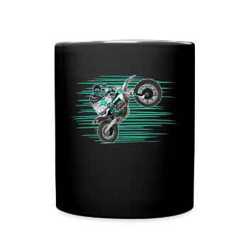 Motocross / Enduro / Freestyle mx / Dirtbike retro - Full Colour Mug - black - Front
