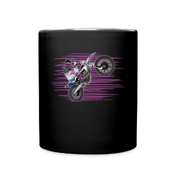 Motocross / Enduro / Freestyle mx / Dirtbike retro - Full Colour Mug - black - Front
