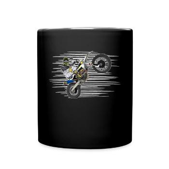 Motocross / Enduro / Freestyle mx / Dirtbike retro - Full Colour Mug - black - Front