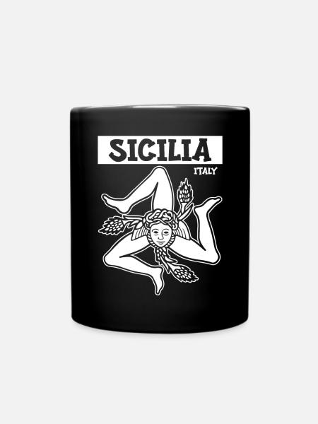 Sicile drapeau Sicile Palerme Italie - Mug uni - noir