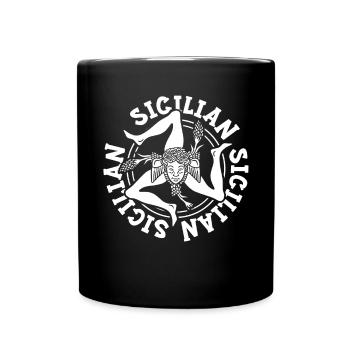 Sizilien flagge Sizilien Palermo Italien - Tasse einfarbig - Schwarz - Vorne