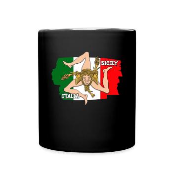 Sicile drapeau Sicile Palerme Italie - Mug uni - noir - Devant