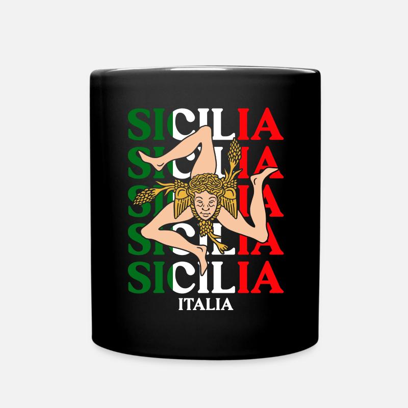Sicile drapeau Sicile Palerme Italie - Mug uni - noir