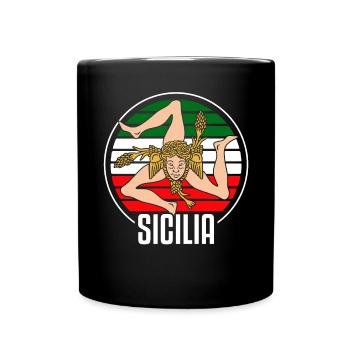 Sicile drapeau Sicile Palerme Italie - Mug uni - noir - Devant