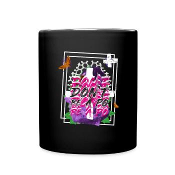 Be human Respekt Abstrakt Vaporwave Trance - Tasse einfarbig - Schwarz - Vorne