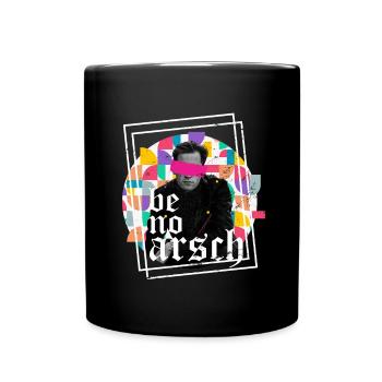 Be human Respekt Abstrakt Vaporwave Trance - Tasse einfarbig - Schwarz - Vorne