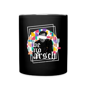 Be human Respekt Abstrakt Vaporwave Trance - Tasse einfarbig - Schwarz - Vorne