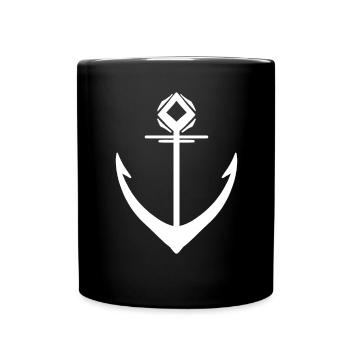 Symbole blanc d’ancrage - Mug uni - noir - Devant
