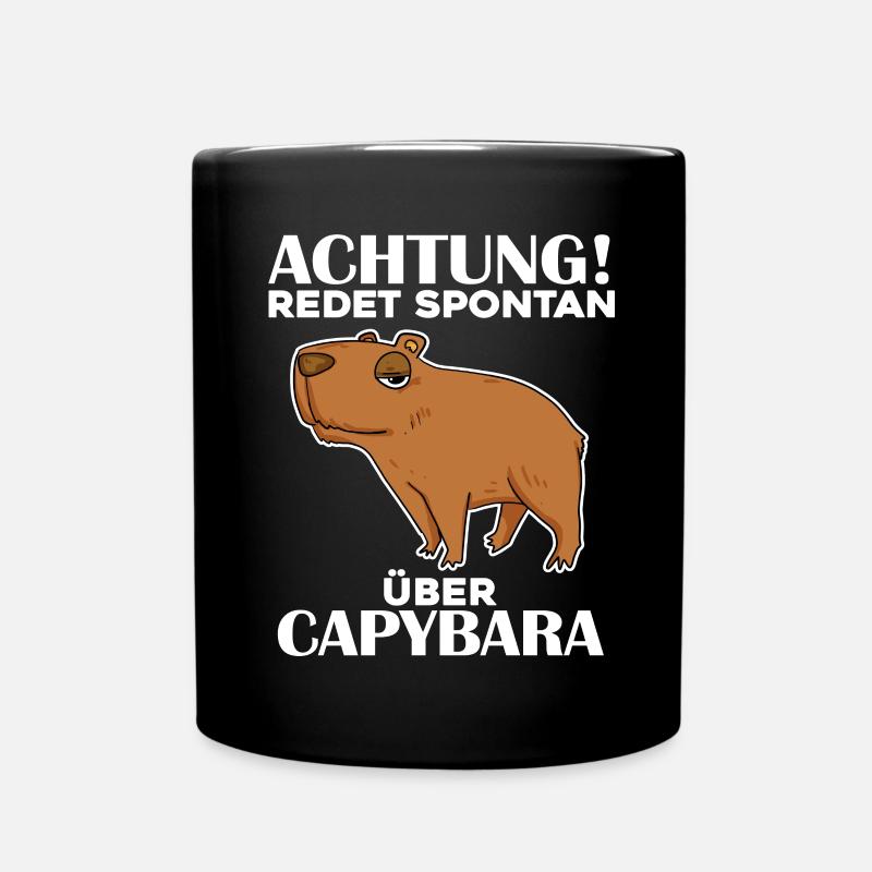 Capybara Wasserschwein - Tasse einfarbig - Schwarz