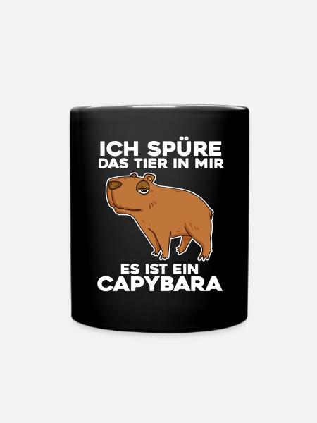 Capybara Wasserschwein - Tasse einfarbig - Schwarz