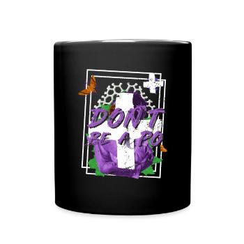Be human Respekt Abstrakt Vaporwave Trance - Tasse einfarbig - Schwarz - Vorne