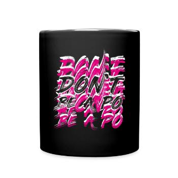 Be human Respekt Abstrakt Vaporwave Trance - Tasse einfarbig - Schwarz - Vorne