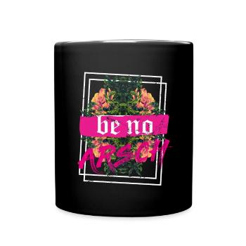 Be human Respekt Abstrakt Vaporwave Trance - Tasse einfarbig - Schwarz - Vorne