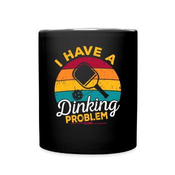 Pickleballspieler Dinking Liebe Pickleball Retro - Tasse einfarbig - Schwarz - Vorne