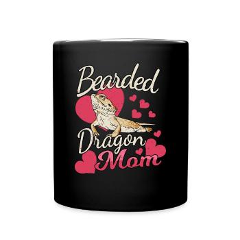 Bartagame Mama Echse Reptil Haustier Terrarium - Tasse einfarbig - Schwarz - Vorne