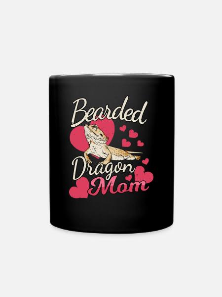 Bartagame Mama Echse Reptil Haustier Terrarium - Tasse einfarbig - Schwarz