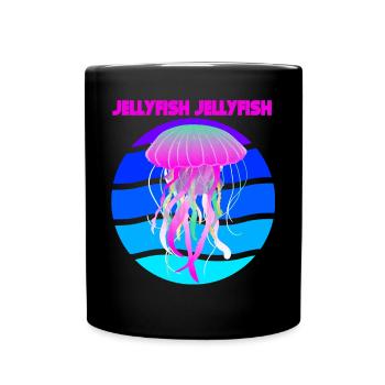 Jellyfish Underwater Ocean Life Fish Marine Animals - Full Colour Mug - black - Front