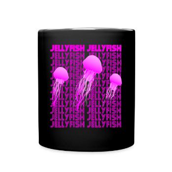 Jellyfish Fish Underwater Ocean Life Marine Animals - Full Colour Mug - black - Front