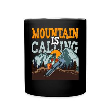 La montagne appelle le snowboard - Mug uni - noir - Devant